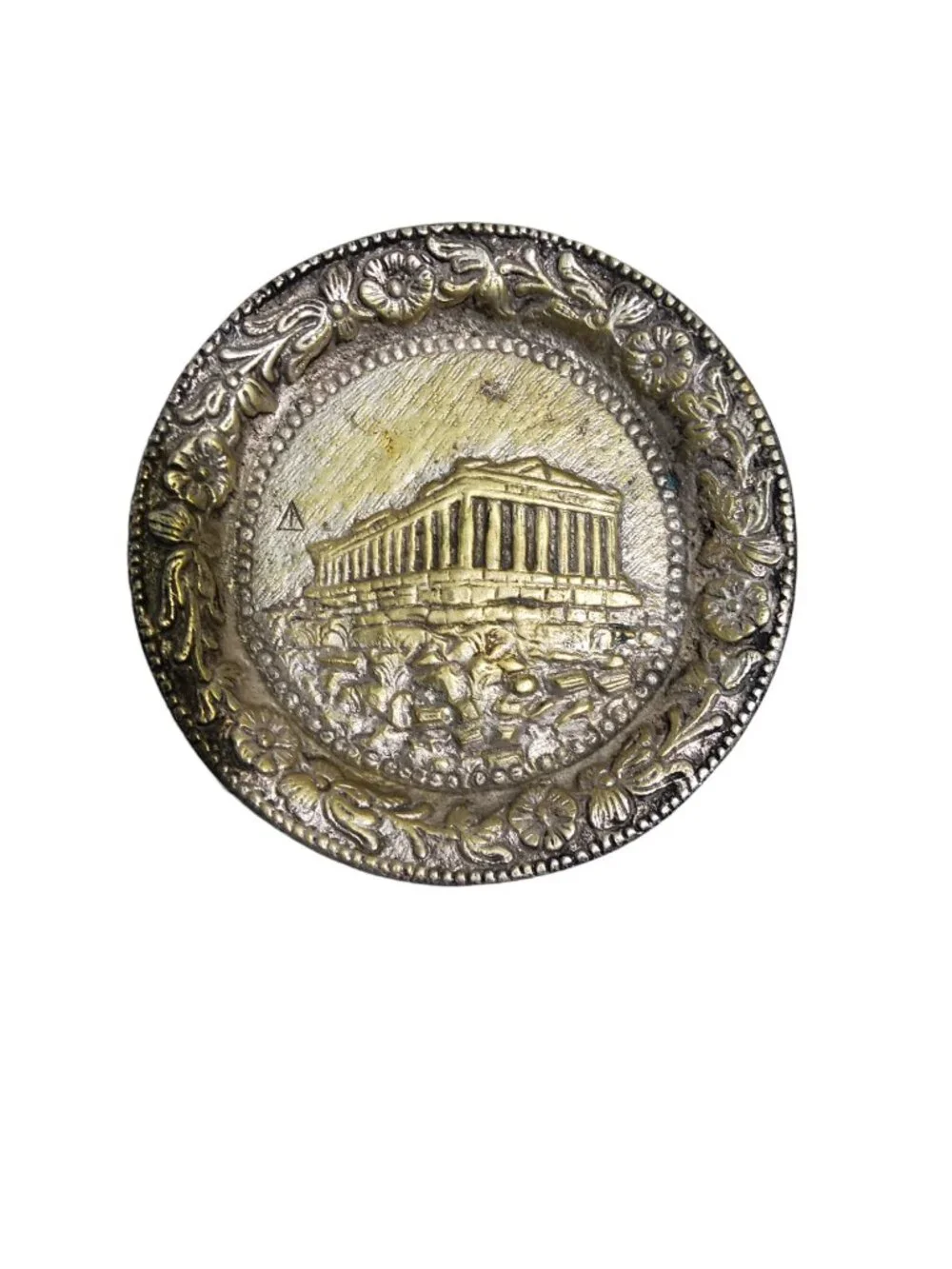 vintage 1950s-60s pewter athens greece souvenir has hallmark on back
